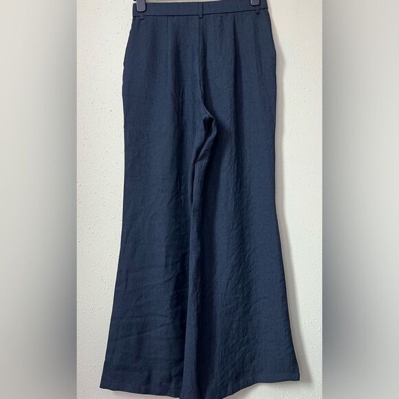 New OGL Viscose-Linen Weave European Linen Mid Rise Flared Pant with Pockets - Picture 4 of 13